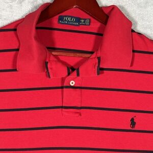 Polo Ralph Lauren Polo Shirt Mens 2XB 2XL Big Red Stripe Cotton Classic Fit